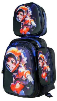 Kit Mochila Escolar Infantil 3d com 3 Peças – Astronauta